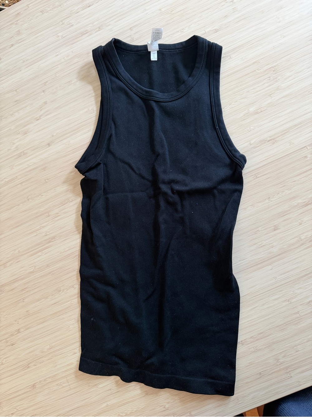Black womens Ribbed Tank Top